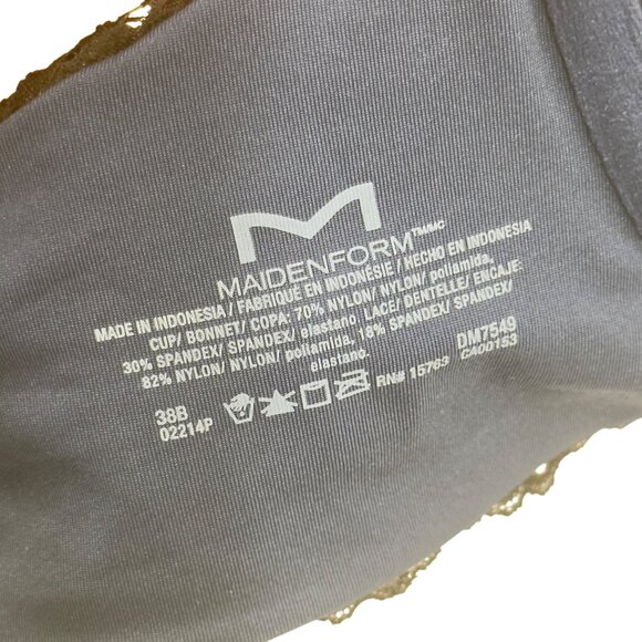 Maidenform Women Navy Blue Lace Push-Up Bra Size 38B - Picture 3 of 10